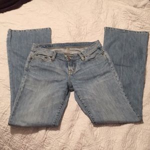 Express X2 light wash flare leg jeans size 0